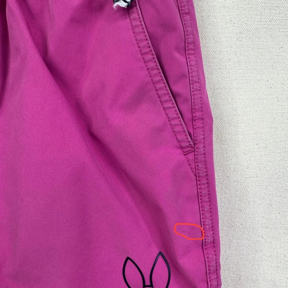 Psycho Bunny Boys Swim Trunks Size 10/12 Pink Preppy Beach Designer Shorts